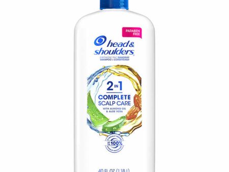 Head & Shoulders Complete Scalp Care shampoo y acondicionador anticaspa 2 en 1 con aceite de almendras y aloe vera, 1.18L For Sale