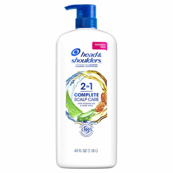 Head & Shoulders Complete Scalp Care shampoo y acondicionador anticaspa 2 en 1 con aceite de almendras y aloe vera, 1.18L For Sale