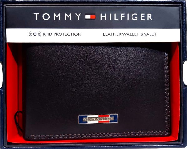 Billetera Tommy Hilfiger con dige color marrón oscuro For Discount