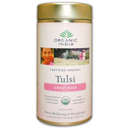 Tulsi Sweet Rose Tea, Loose Leaf in Canister, 3.5 oz, Organic India Discount