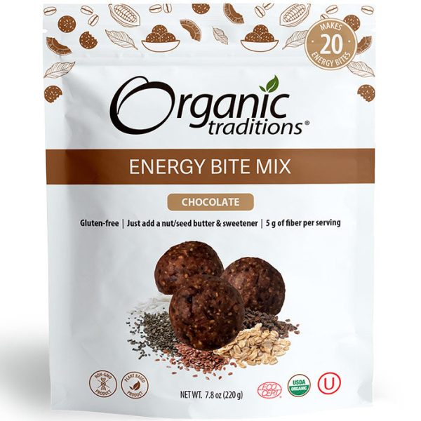 Organic Energy Bite Mix, Chocolate, 7.8 oz (220 g), Organic Traditions Supply