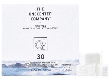 Dish Tabs, 30 All-in-1 Biodegradable Tabs, The Unscented Company Online now