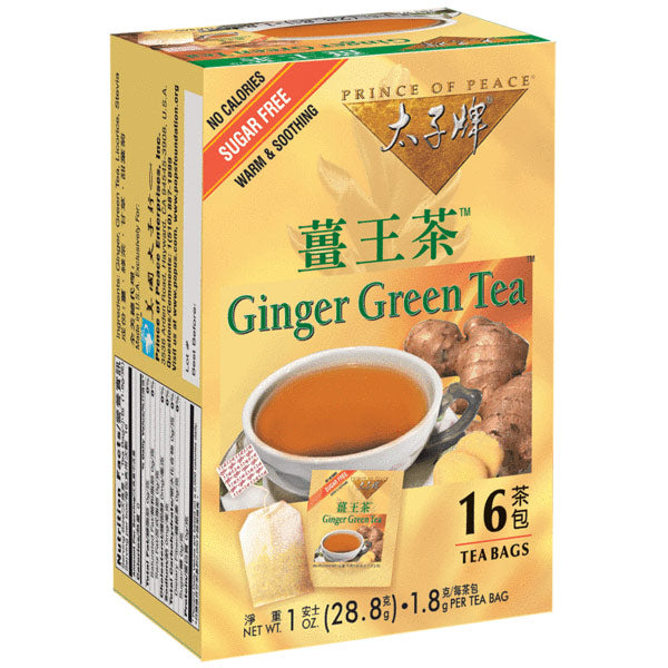 Ginger Green Tea, 16 Bags, Prince of Peace Online Hot Sale