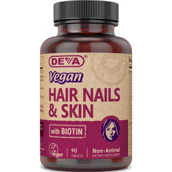 Vegan Hair, Nails & Skin with Biotin, 90 Tablets, Deva Nutrition Online