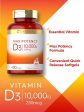 Vitamina D3 10,000 IU 400 Cápsulas blandas-Máxima Potencia-Sin OMG, Sin gluten por Carlyle Online Hot Sale