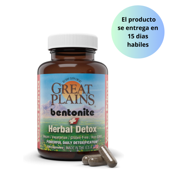 Bentonite + Herbal Detox , 100 capsulas - Great Plains Online