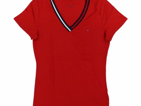 Camiseta Tommy Hilfiger de manga corta, cuello en V para mujer Supply