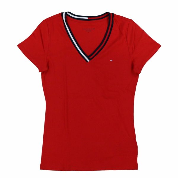 Camiseta Tommy Hilfiger de manga corta, cuello en V para mujer Supply