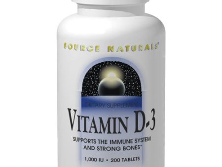 Vitamin D-3 5000 IU, 200 Softgels, Source Naturals For Sale