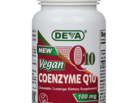 Vegan Coenzyme Q10 100 mg, Lozenge & Chewable, 90 Tablets, Deva Nutrition For Sale