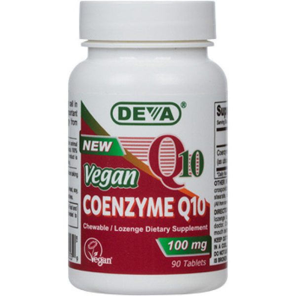 Vegan Coenzyme Q10 100 mg, Lozenge & Chewable, 90 Tablets, Deva Nutrition For Sale