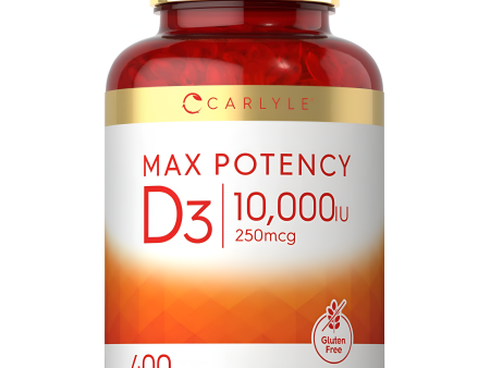 Vitamina D3 10,000 IU 400 Cápsulas blandas-Máxima Potencia-Sin OMG, Sin gluten por Carlyle Online Hot Sale