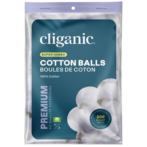 Super Jumbo Cotton Balls, 200 Count, Cliganic For Cheap