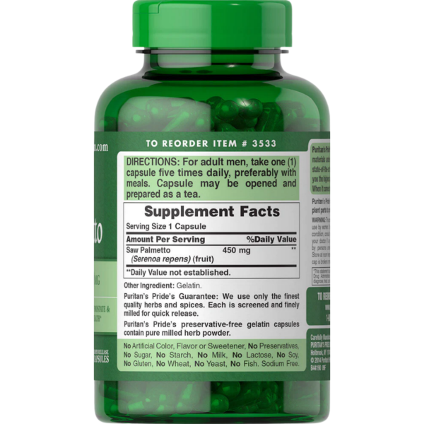 Saw Palmetto Puritans Pride  450mg Sale