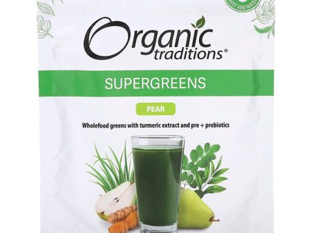 Supergreens, Pear, 3.5 oz (100 g), Organic Traditions on Sale