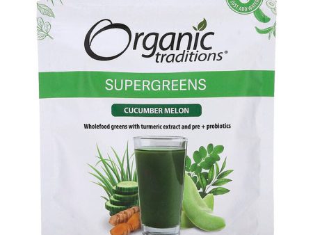 Supergreens, Cucumber Melon, 3.5 oz (100 g), Organic Traditions Supply