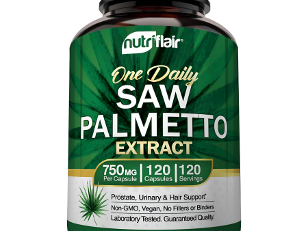 NUTRIFLAIR Saw Palmetto 750 mg, 120 capsulas -Natural Próstata Salud Apoyo Sale