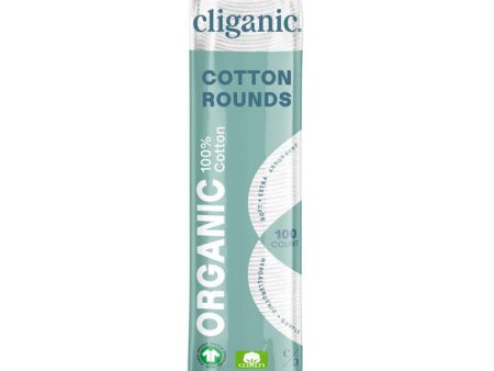 Organic Cotton Rounds, 100 Count, Cliganic Supply