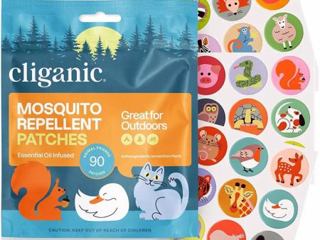 Mosquito Repellent Patches - Animal Friends, 90 Patches, Cliganic Online Sale