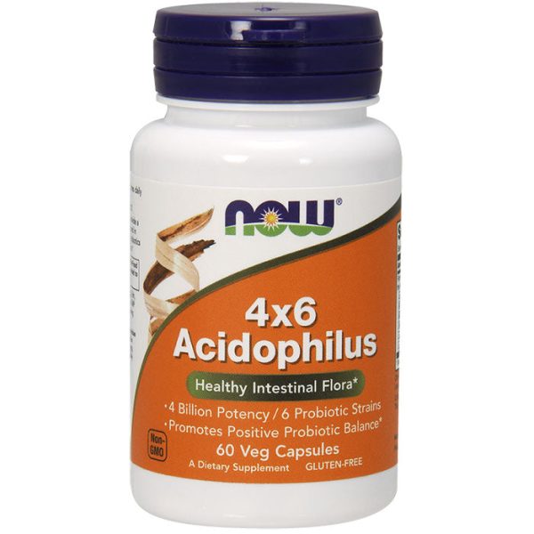 Acidophilus 4 X 6, 60 Caps, NOW Foods Hot on Sale