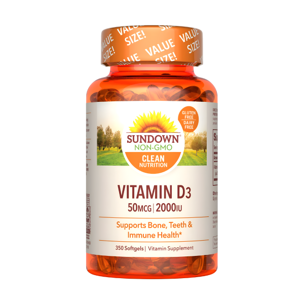 Vitamina D3 - 50mcg(2000 IU) en Capsulas de Gel - Sundown Discount