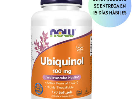 NOW Supplements, Ubiquinol 100 mg, alta biodisponibilidad (la forma activa de CoQ10), 120 cápsulas blandas Supply