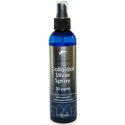 Colloidal Silver Spray 30 ppm Skin Care, 8 oz, White Egret Personal Care Supply