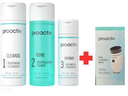 Tratamiento contra acné en 3 pasos Proactiv (periodo de 90 días) + Brocha masajeadora de regalo. Online