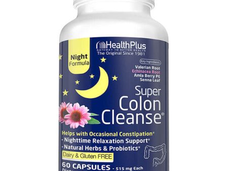 Super Colon Cleanse Night Formula, 60 Capsules, Health Plus Inc. Sale