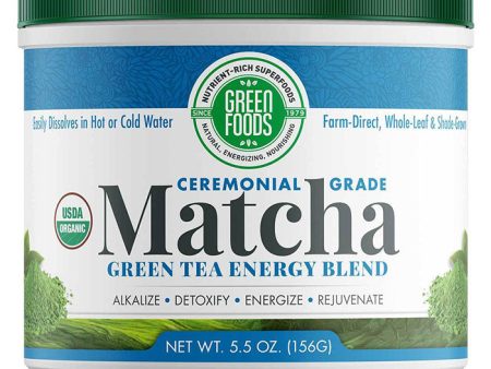 Matcha Green Tea, Drink Mix, Organic, 5.5 oz (156 g), Green Foods Corporation Online now