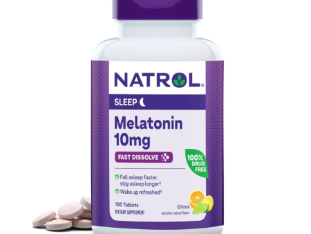 MELATONINA 10MG 100 TABLETAS , SABOR CITRUS  - NATROL - FAST DISSOLVE Online Sale