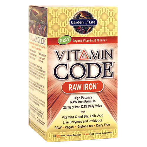 Vitamin Code, Raw Iron, 30 Veggie Caps, Garden of Life Fashion