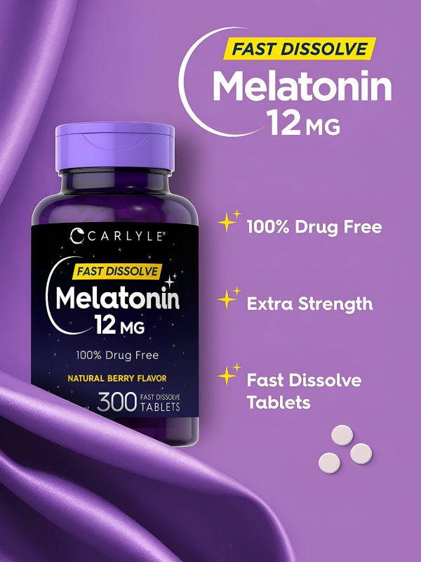 Carlyle Melatonina 12 mg de disolución rápida, 300 Tabletas Fashion