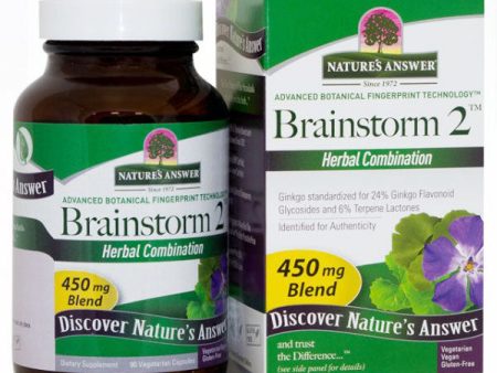 Brainstorm 2, Brain Health Herbal Formula, 90 Vegetarian Capsules, Nature s Answer Online