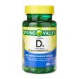 VITAMINA D3 SPRING VALLEY 25 MCG- 1,000 IU - CAPSULAS  DE GEL Hot on Sale