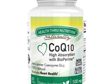 CoQ-10 100 mg with BioPerine, 60 Softgels, Health Thru Nutrition Sale