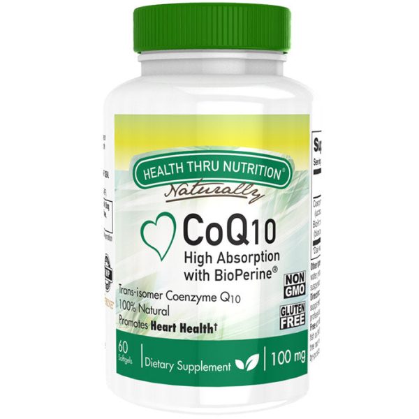 CoQ-10 100 mg with BioPerine, 60 Softgels, Health Thru Nutrition Sale