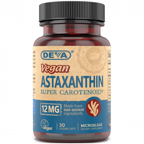 Vegan Astaxanthin 12 mg, 30 Vegan Caps, Deva Nutrition Online