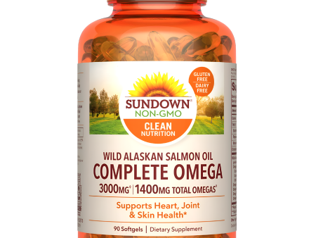 Sundown OMEGA COMPLETE WILD ALASKAN SALMON OIL 3000MG 90 SOFTGELS Sale