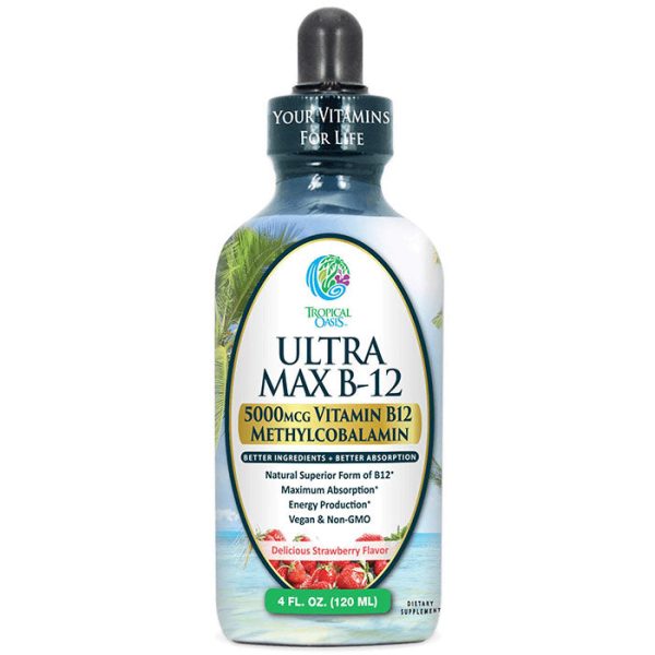 Ultra Max B12 Liquid Drops, 4 oz, Tropical Oasis Supply