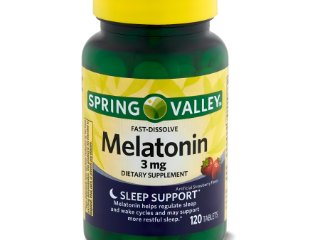 Melatonina 3mg , 120 tabletas sabor a fresa - Spring Valley Cheap