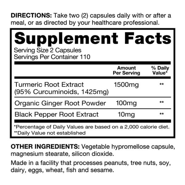 Turmeric 1500mg , 220 capsulas - Qunol Discount