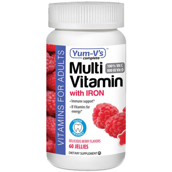 Chewable Multivitamin with Iron for Adults, Berry Flavor, 60 Jellies, Yum-V s Complete Hot on Sale