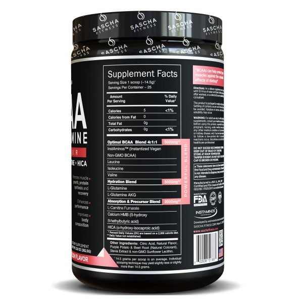 BCAA NATURAL  + GLUTAMINE 362 GR. SASCHA FITNESS Fashion