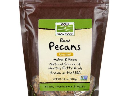 Raw Pecans, Unsalted, Halves & Pieces, 12 oz, NOW Foods For Sale