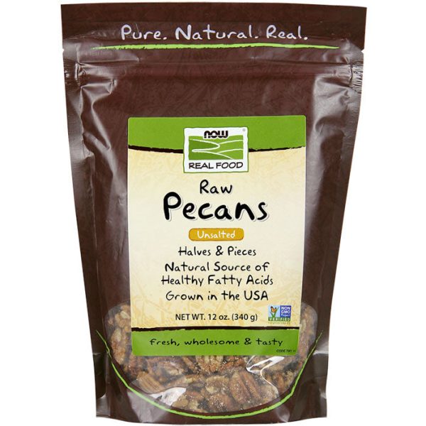 Raw Pecans, Unsalted, Halves & Pieces, 12 oz, NOW Foods For Sale