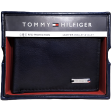 Billetera Tommy Hilfiger para hombre color negro con placa de plata For Discount