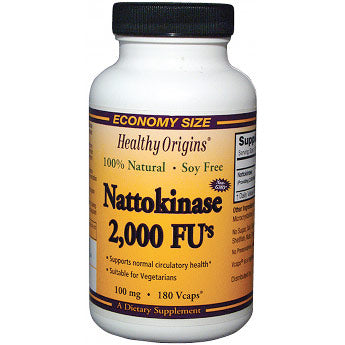 Nattokinase 2,000 FU s, 100 mg, 180 Vcaps, Healthy Origins Fashion