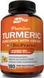 NutriFlair Turmeric Curcuma con Ginger y BioPerine Black Pepper  180 Capsules - 95% Curcuminoides For Cheap