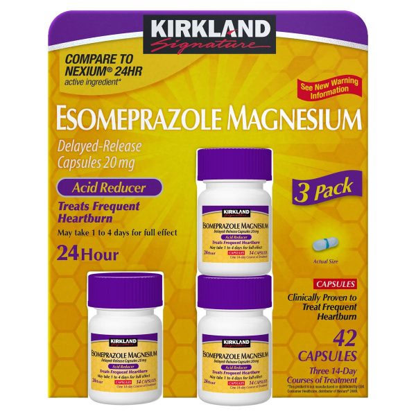 Kirkland Signature Esomeprazole 20 mg., 42 Cápsulas  - liberación retardada de magnesio y esomeprazol Sale